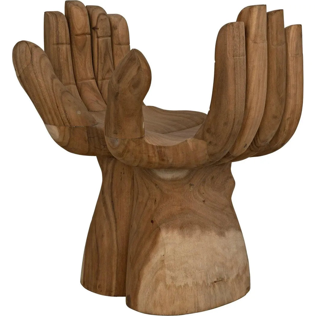 Le Main Natural Teal Wood Armless Chair