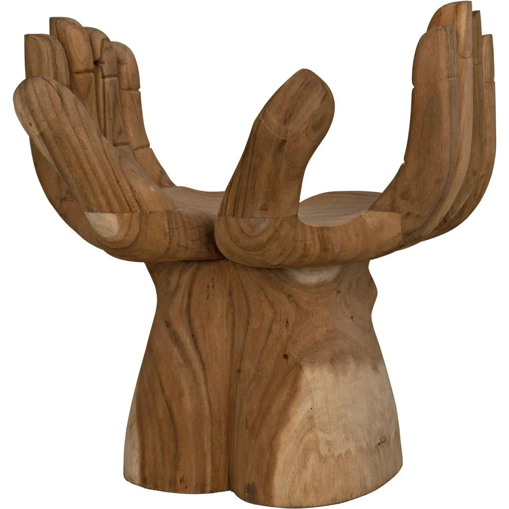 Le Main Natural Teal Wood Armless Chair