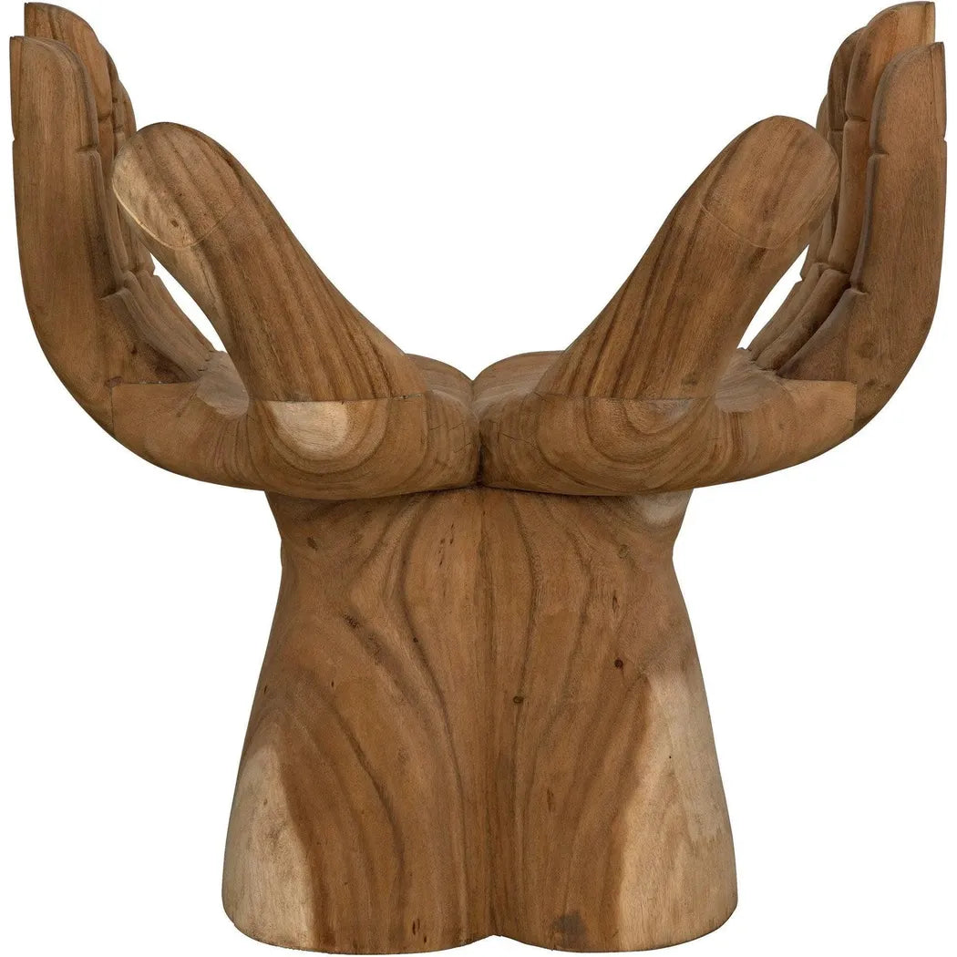 Le Main Natural Teal Wood Armless Chair