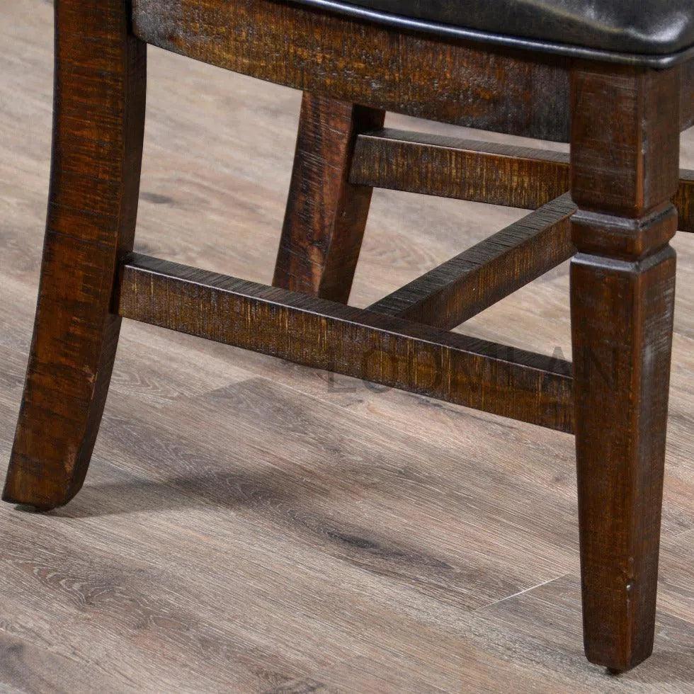 Ladderback Dining Chair Leather Seat Set - LOOMLAN - Sunny D - Dining Chairs