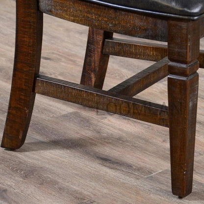 Ladderback Dining Chair Leather Seat Set - LOOMLAN - Sunny D - Dining Chairs