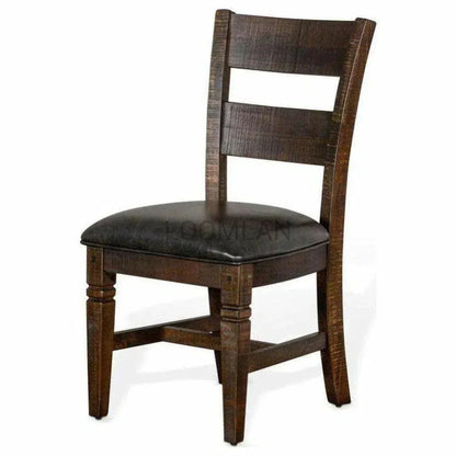 Ladderback Dining Chair Leather Seat Set - LOOMLAN - Sunny D - Dining Chairs