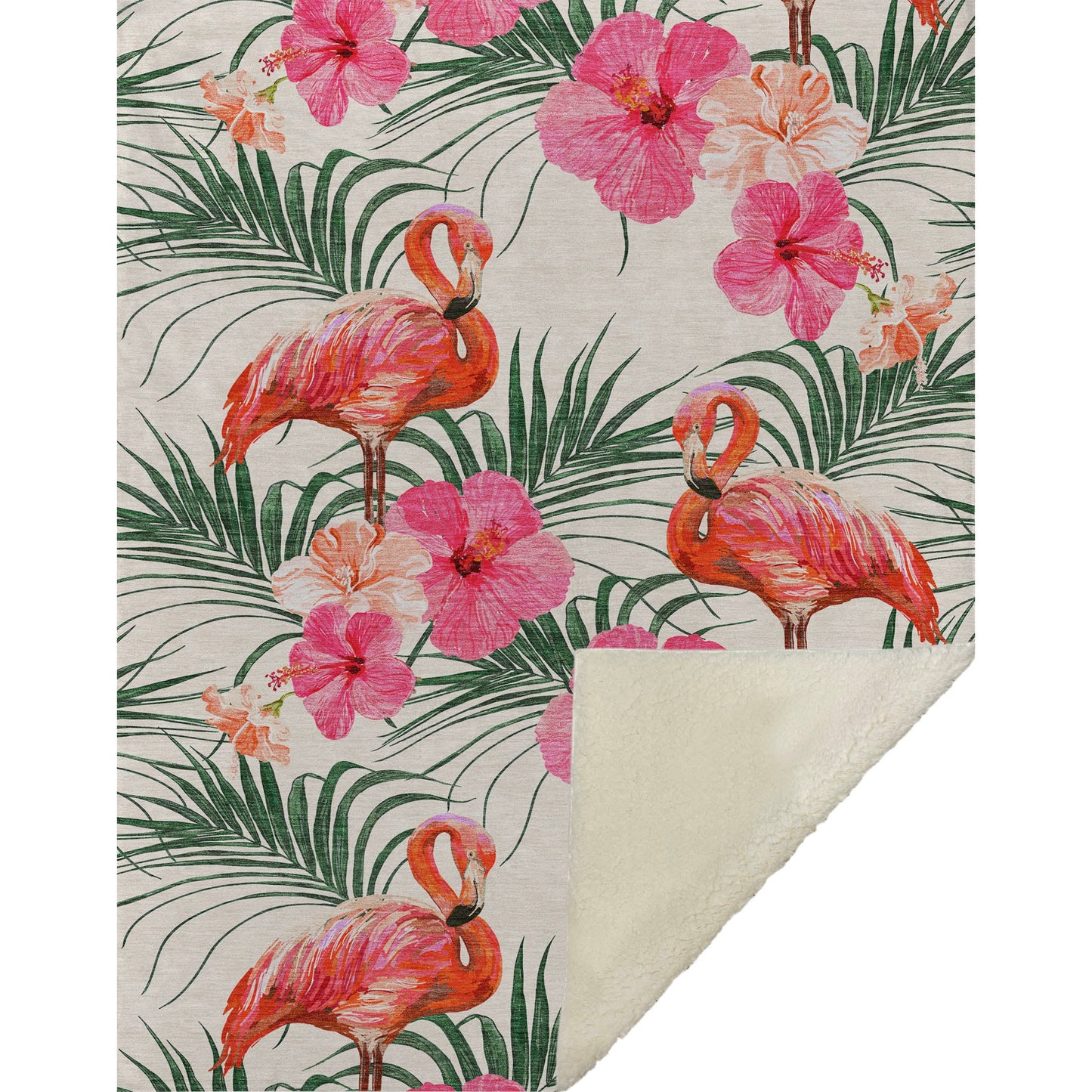 Leaves & Flamingos 50" x 70" Throw Blanket