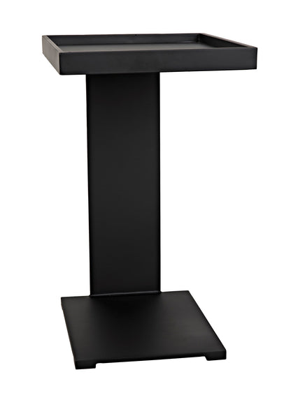 Ledge All Metal Side Table, Black Steel-Side Tables-Noir-Sideboards and Things