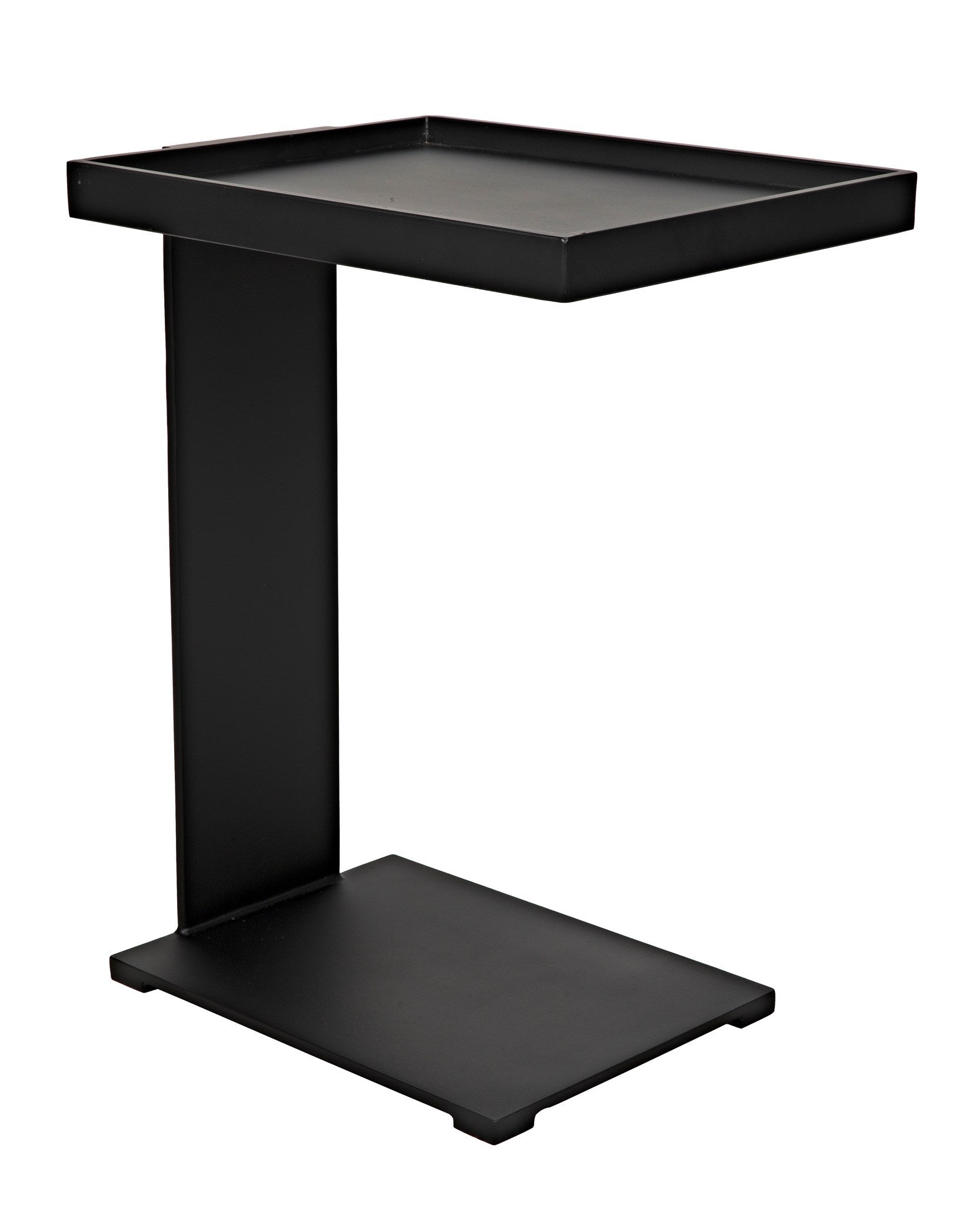 Ledge All Metal Side Table, Black Steel-Side Tables-Noir-Sideboards and Things