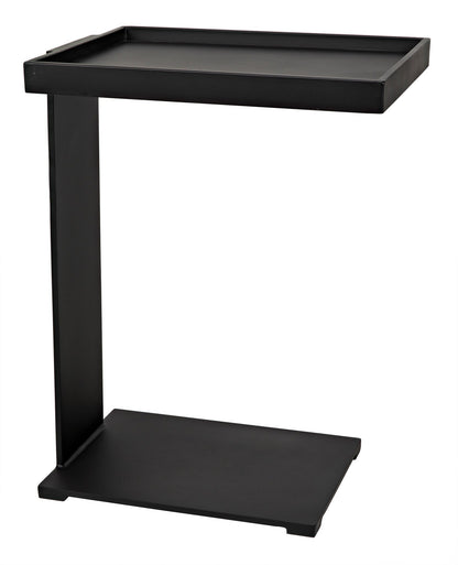 Ledge All Metal Side Table, Black Steel-Side Tables-Noir-Sideboards and Things