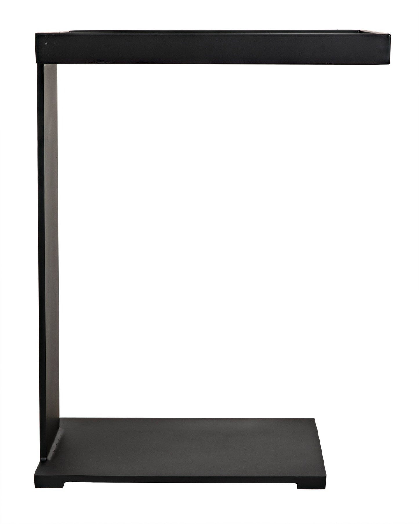 Ledge All Metal Side Table, Black Steel-Side Tables-Noir-Sideboards and Things