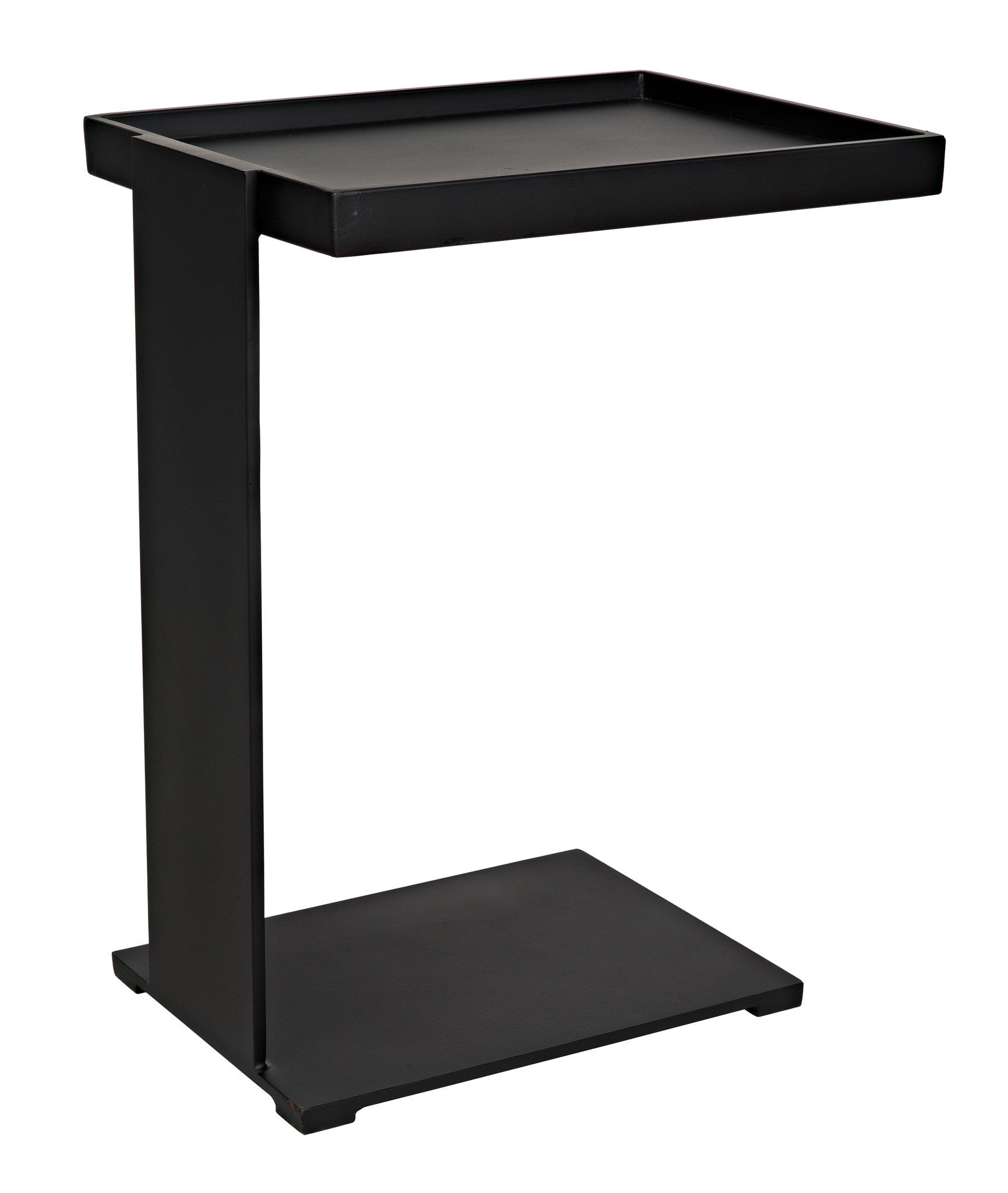 Ledge All Metal Side Table, Black Steel-Side Tables-Noir-Sideboards and Things