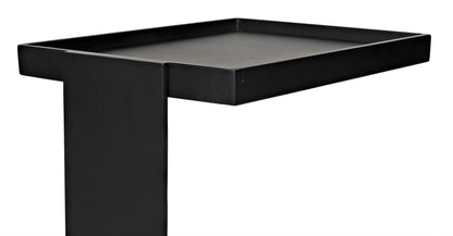 Ledge All Metal Side Table, Black Steel-Side Tables-Noir-Sideboards and Things