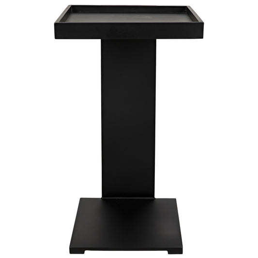 Ledge All Metal Side Table, Black Steel-Side Tables-Noir-Sideboards and Things