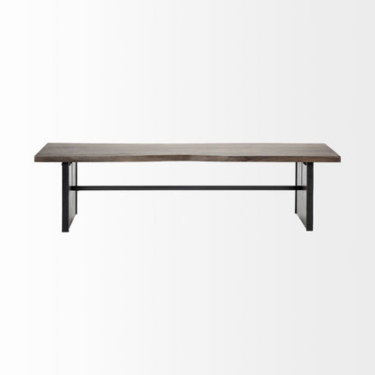 Mercana Ledger Live-Edge Wooden Dining Bench