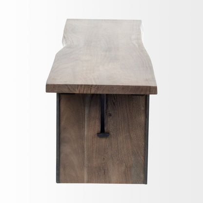 Mercana Ledger Live-Edge Wooden Dining Bench