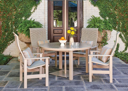 Telescope Leeward Sling Round Outdoor Dining Set 5PC