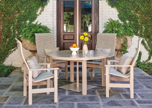 Telescope Leeward Sling Round Outdoor Dining Set 5PC