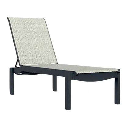 Leeward MGP Sling Stacking Armless Chaise with Wheels
