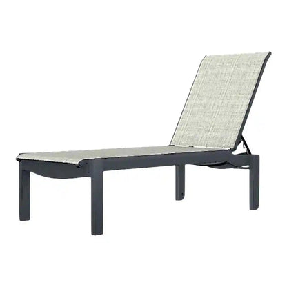 Leeward MGP Sling Stacking Armless Chaise with Wheels