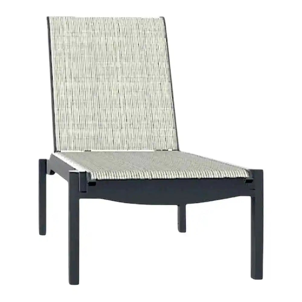 Leeward MGP Sling Stacking Armless Chaise with Wheels