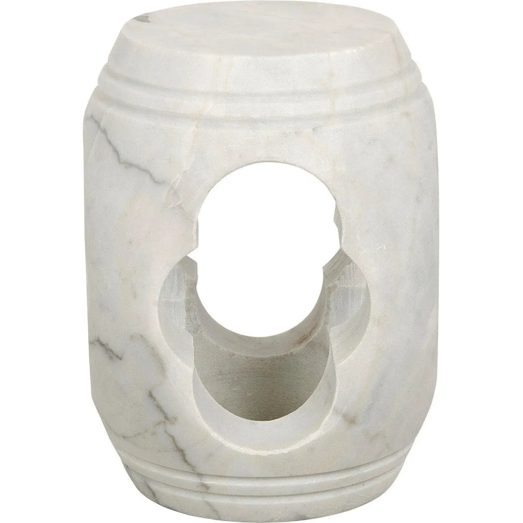 Noir Legend Marble White Round Side Table