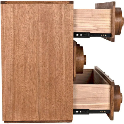 Lego Wood Dark Walnut Sideboard 3 Drawers - LOOMLAN - Noir - Sideboards