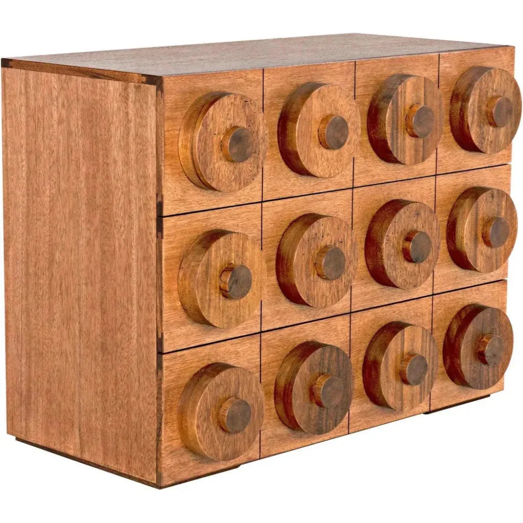 Lego Wood Dark Walnut Sideboard 3 Drawers - LOOMLAN - Noir - Sideboards