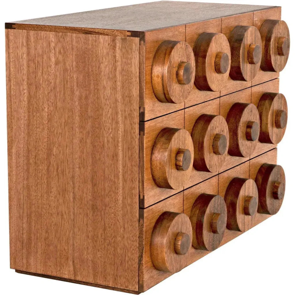 Lego Wood Dark Walnut Sideboard 3 Drawers - LOOMLAN - Noir - Sideboards