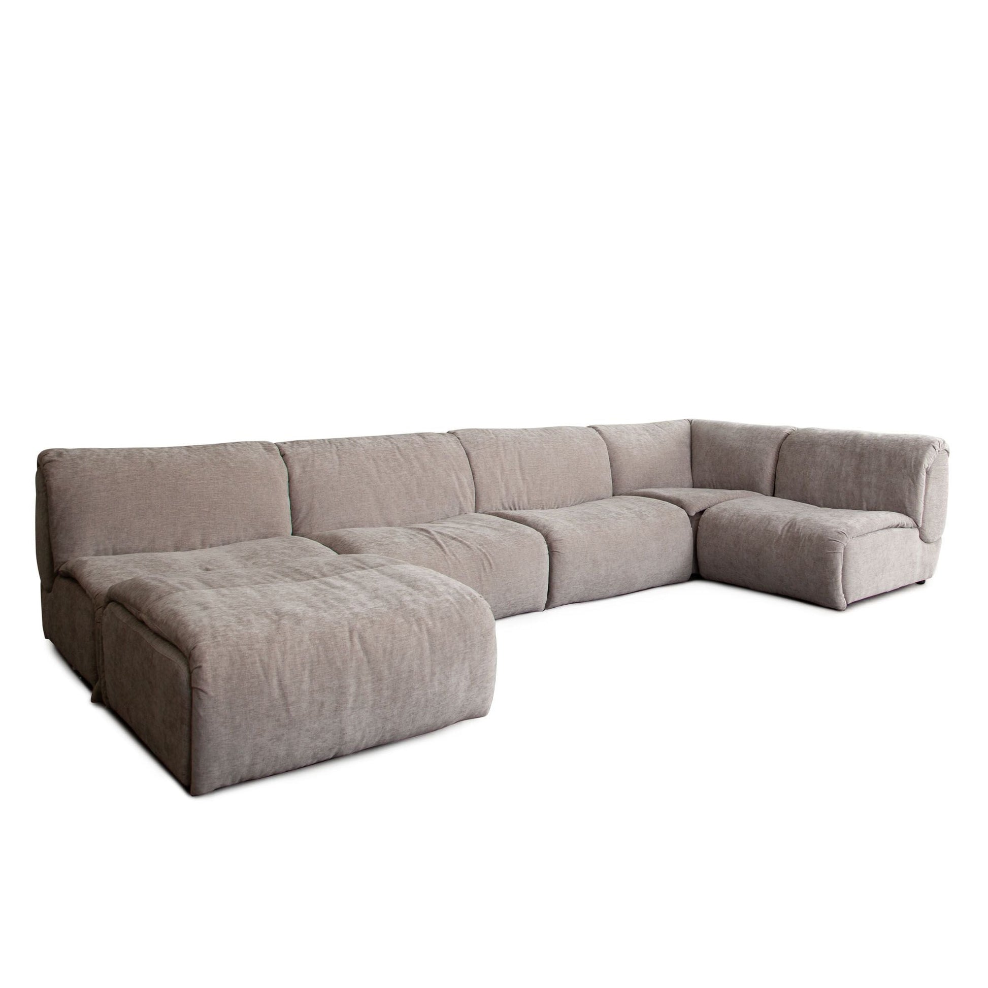 Diamond Sofa Leigh Dove Nature Fabric Armless Sectional 5PC