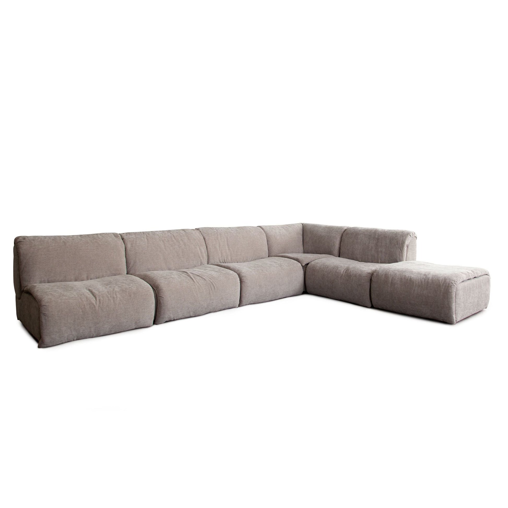 Diamond Sofa Leigh Dove Nature Fabric Armless Sectional 5PC
