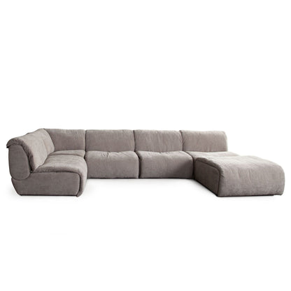 Diamond Sofa Leigh Dove Nature Fabric Reversible Sectional 6PC