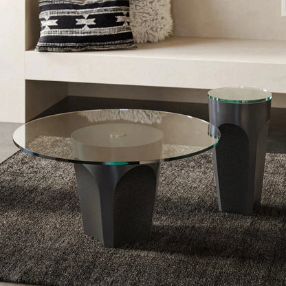 Lemy Modern Glass Steel Design Cocktail Table