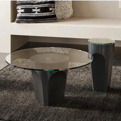 Lemy Modern Elegance Glass Top Drinks Table