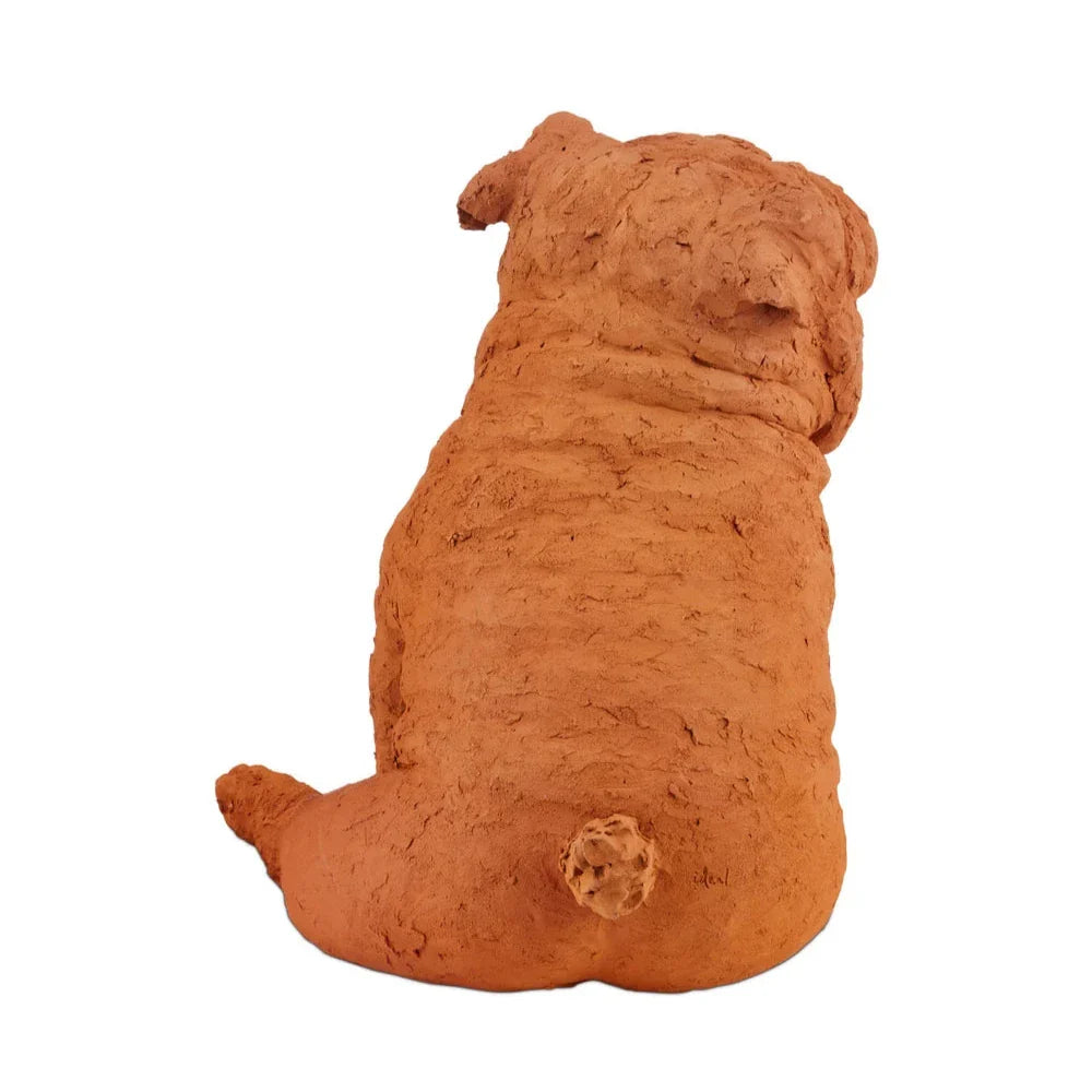 Leonard Churchill Bulldog Terracotta Sculpture