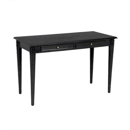 Leonardo Wood Desk-Home Office Desks-Noir-Sideboards and Things