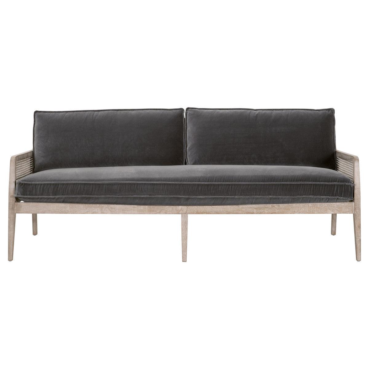 Leone 84" Settee Dark Grey Velvet Down & Feather Sofas & Loveseats Sideboards and Things By Essentials For Living