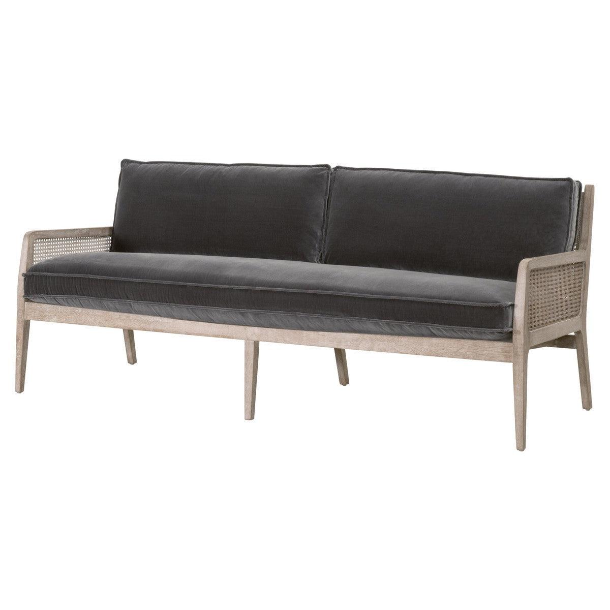 Leone 84" Settee Dark Grey Velvet Down & Feather Sofas & Loveseats Sideboards and Things By Essentials For Living