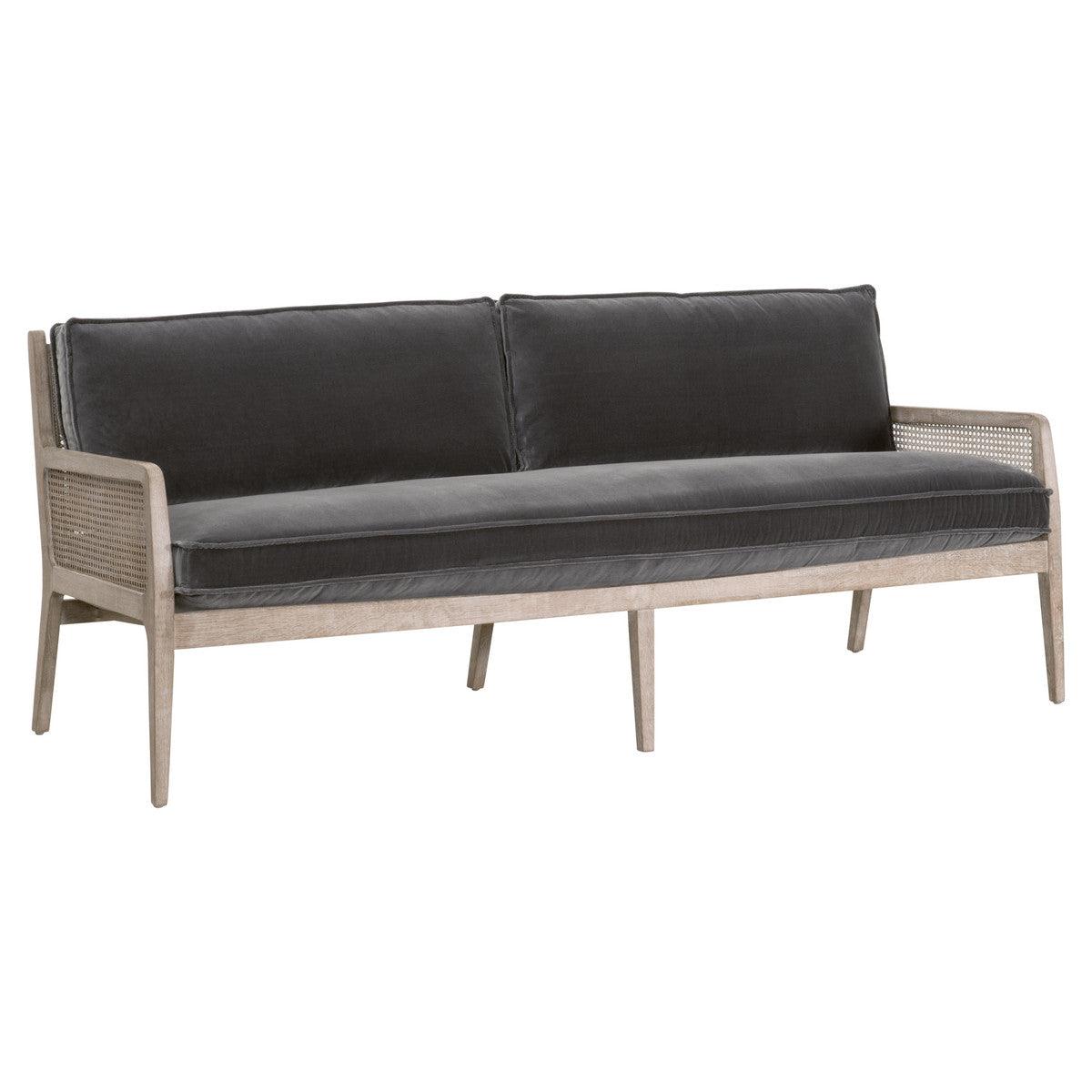 Leone 84" Settee Dark Grey Velvet Down & Feather Sofas & Loveseats Sideboards and Things By Essentials For Living