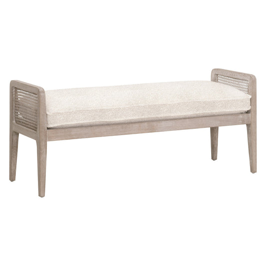 Essentials For Living Leone Wood and Rattan Brown Bench