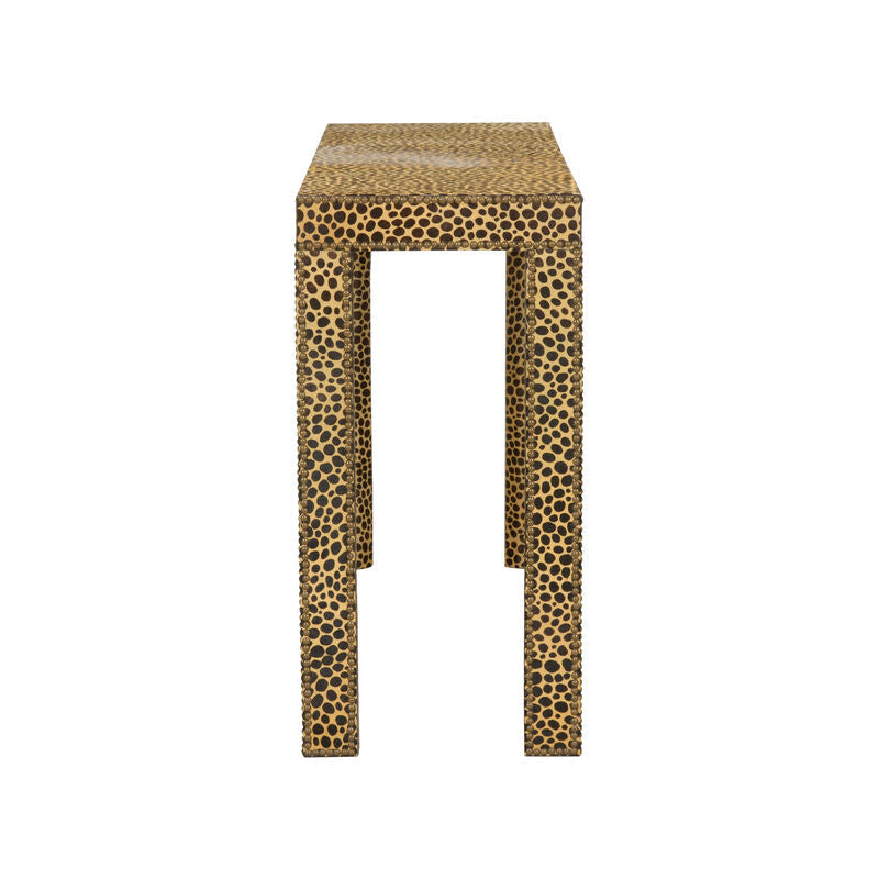 Chelsea House Leopard Skined Rectangular Console Table