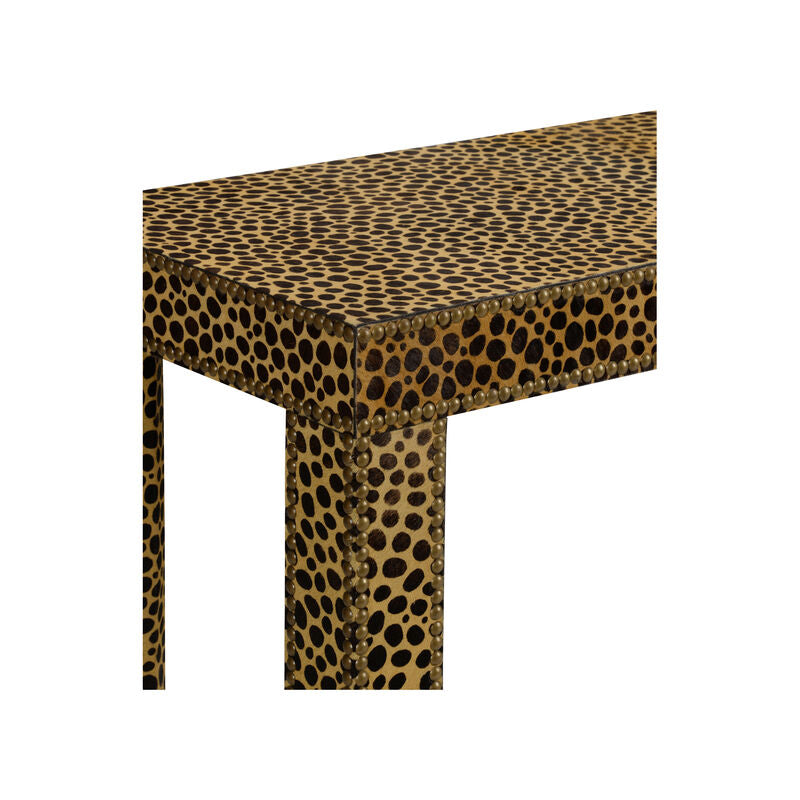 Chelsea House Leopard Skined Rectangular Console Table