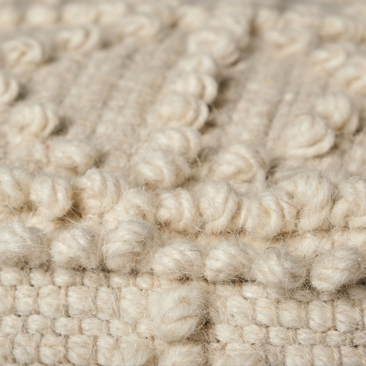 Mercana Leroy Cream Wool Pouf