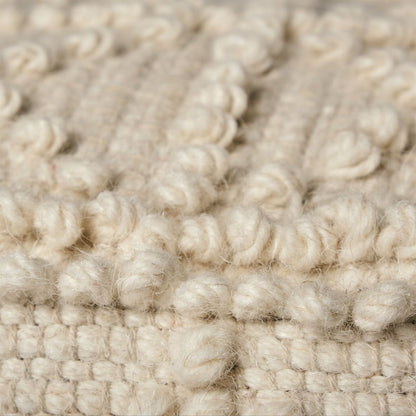 Mercana Leroy Cream Wool Pouf