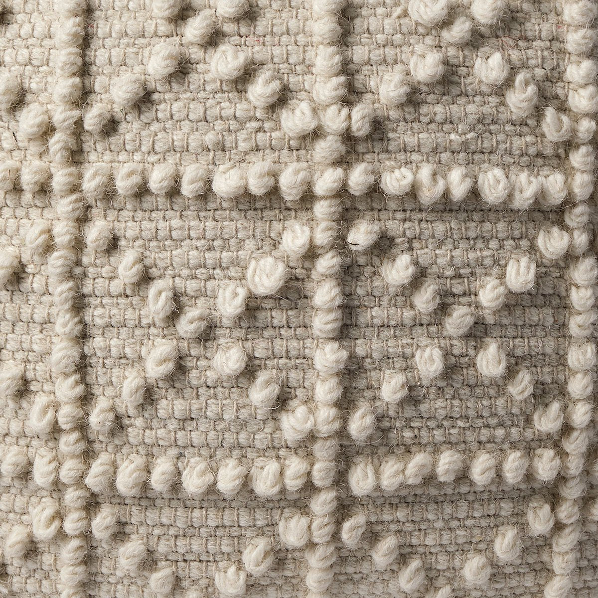 Mercana Leroy Cream Wool Pouf
