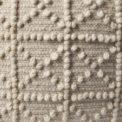 Mercana Leroy Cream Wool Pouf