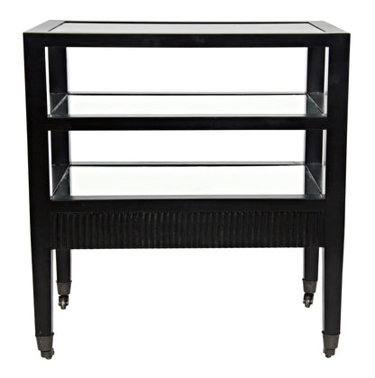 Lesly Wood Black Rectangle Side Table-Side Tables-Noir-Sideboards and Things