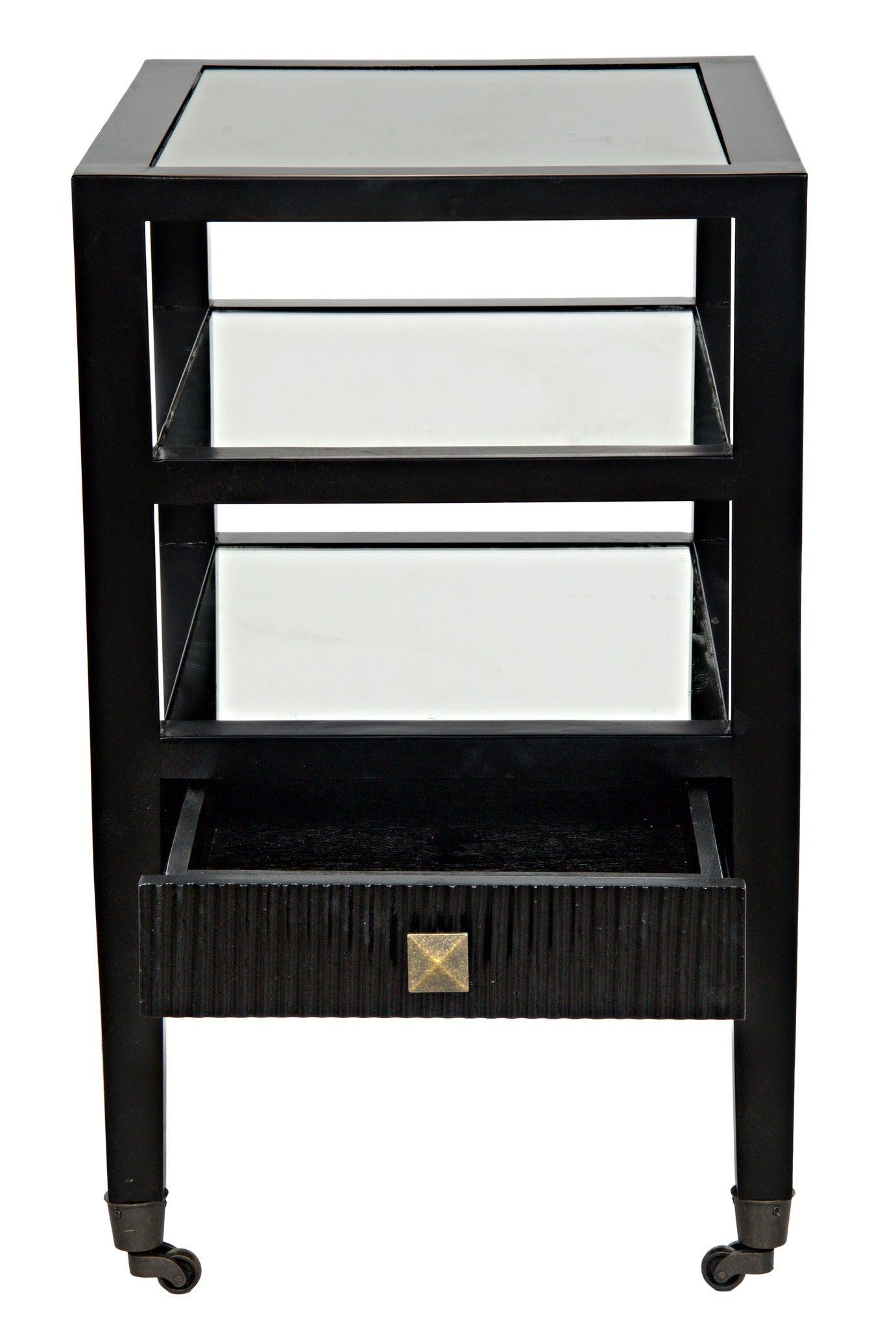 Lesly Wood Black Rectangle Side Table-Side Tables-Noir-Sideboards and Things