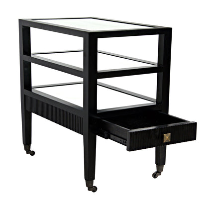 Lesly Wood Black Rectangle Side Table-Side Tables-Noir-Sideboards and Things