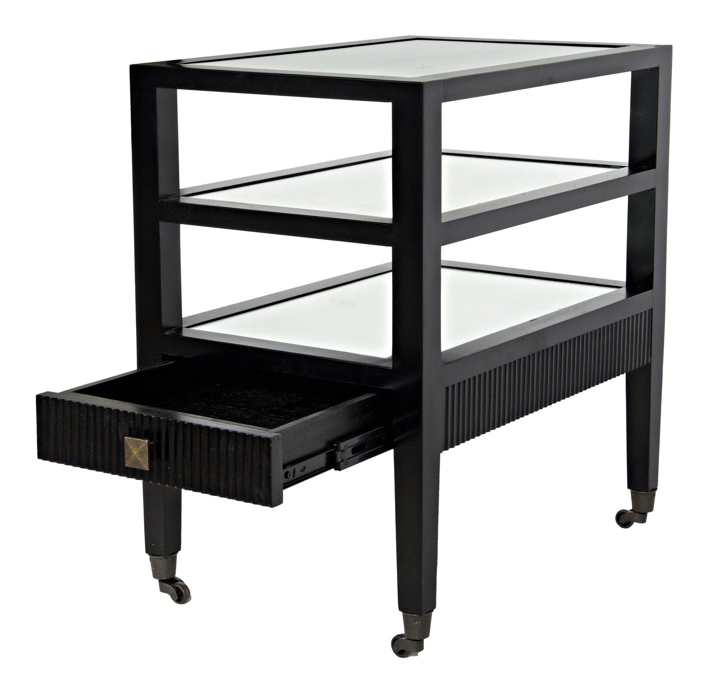 Lesly Wood Black Rectangle Side Table-Side Tables-Noir-Sideboards and Things