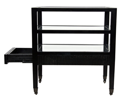 Lesly Wood Black Rectangle Side Table-Side Tables-Noir-Sideboards and Things