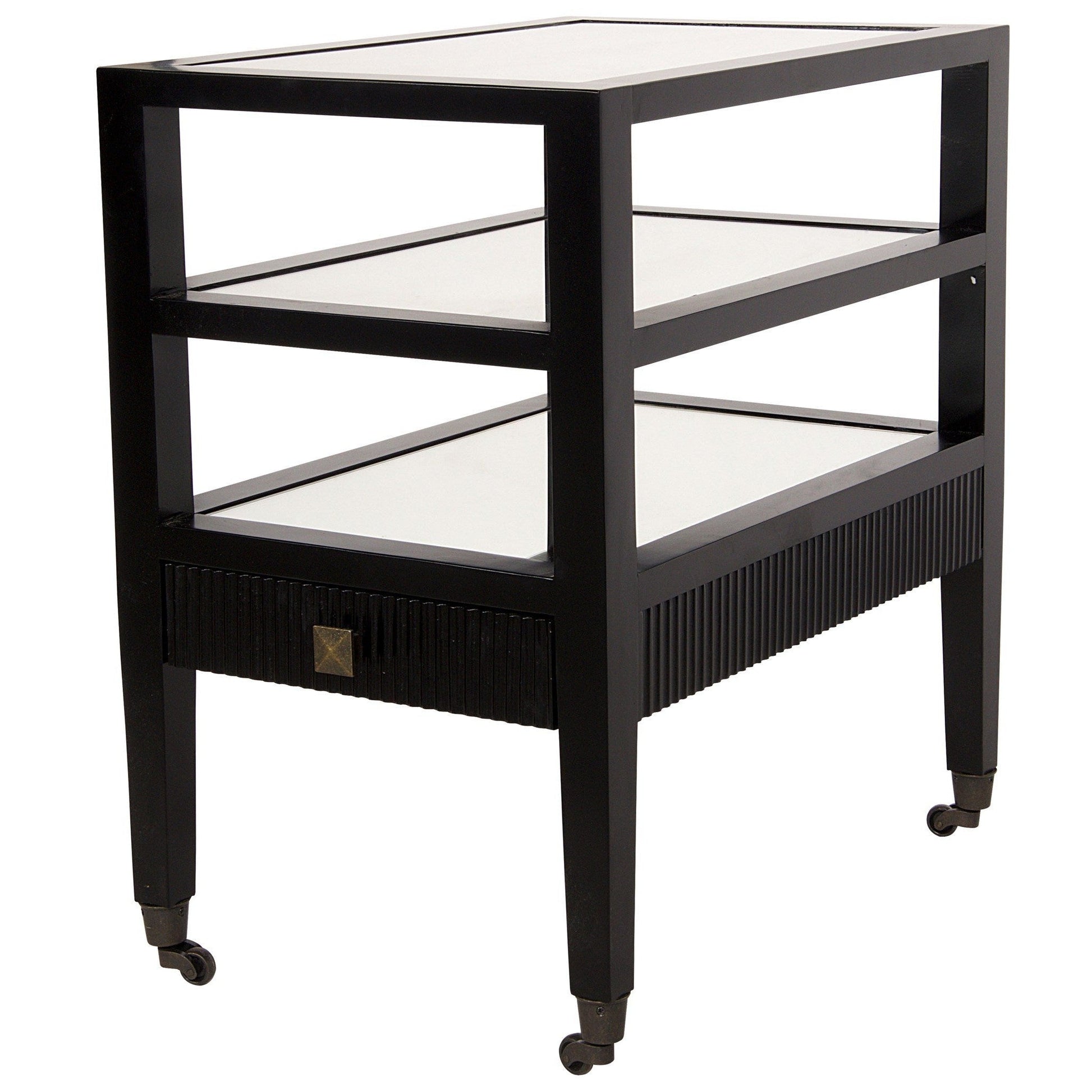 Lesly Wood Black Rectangle Side Table-Side Tables-Noir-Sideboards and Things