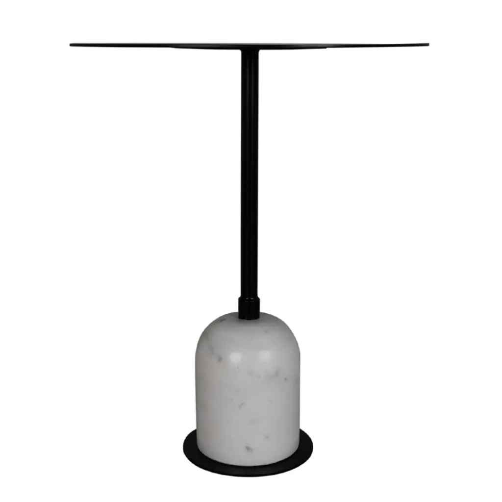 Noir Letitia Black Marble Top Side Table