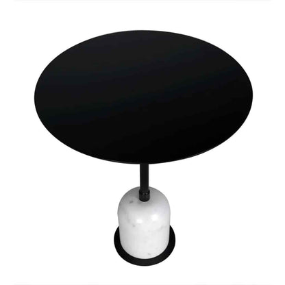 Noir Letitia Black Marble Top Side Table